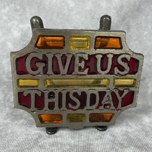 Vtg‎ Cast Iron Stained Glass Lords Prayer Napkin Holder Bread Rack Sanmyro Japan